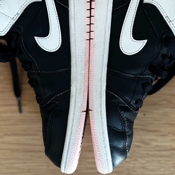 NIKE JORDAN AJ1 MID ARTIC PINK 2Y BLACK PINK AIR JORDAN 1 STREETWEAR TREND SHOES - Picture 8 of 9